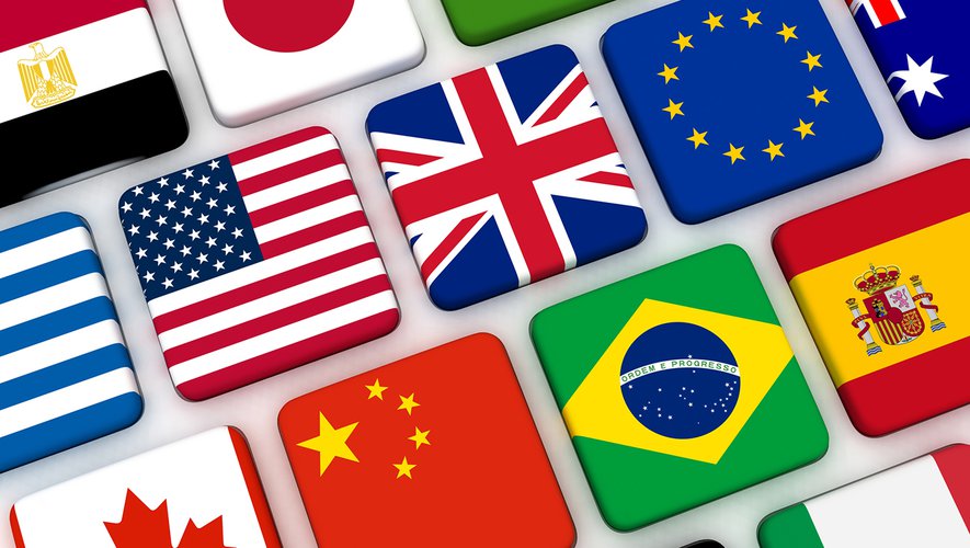 World flags keyboard internet travel